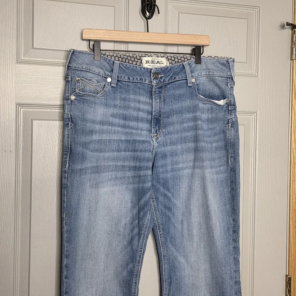Ariat REAL Denim Riding Jeans Women 34L Perfect Rise Bootcut Stretch Medium Wash